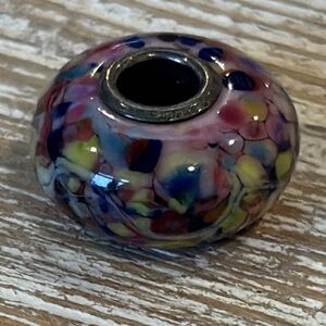 TROLLBEADS Trollstone limited edition glass bead sterling silver core charm